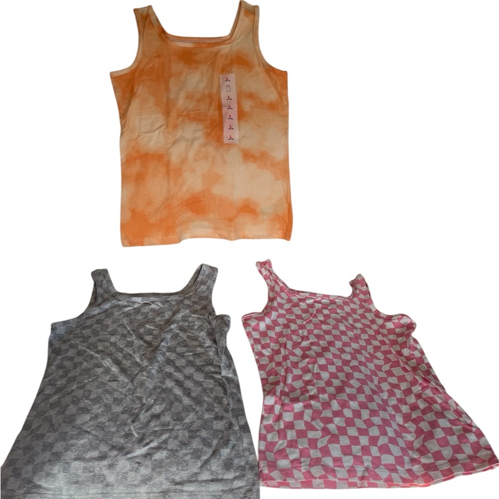 Old Navy Kids Youth L (10-12) Sleeveless Tops tank top - Orange, Gray, and Pink